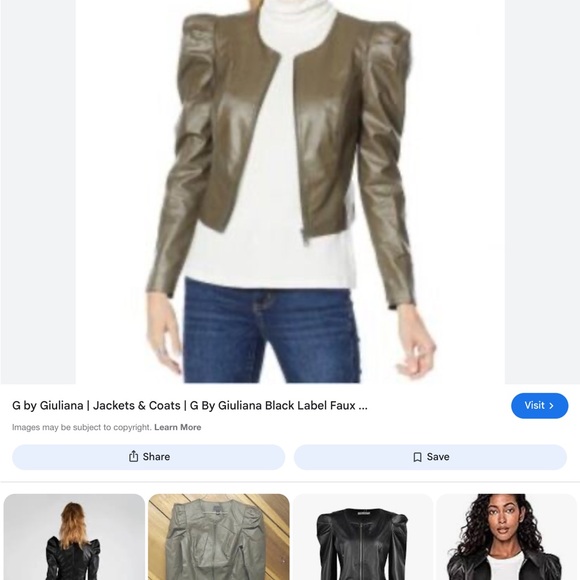 G by Giuliana Khaki Leather Jacket - Picture 1 of 10